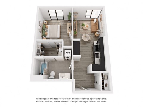 One Bedroom 1 Bath 610-625 sq. ft. at The Weidler in Portland, OR 97209